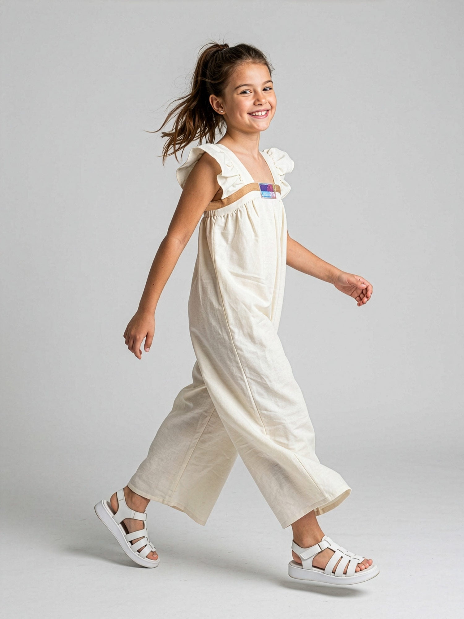 Minimo - Ολόσωμη εκρού βαμβακερή φόρμα για κορίτσια- MF30020