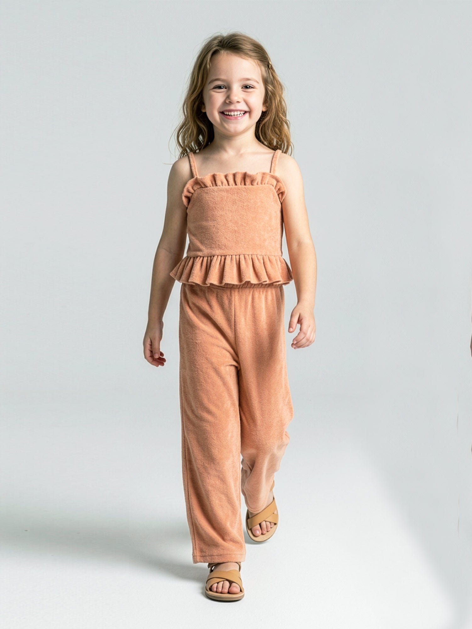 Minimo- Summer set 2pcs-terry top & pants-Orange-MD36006