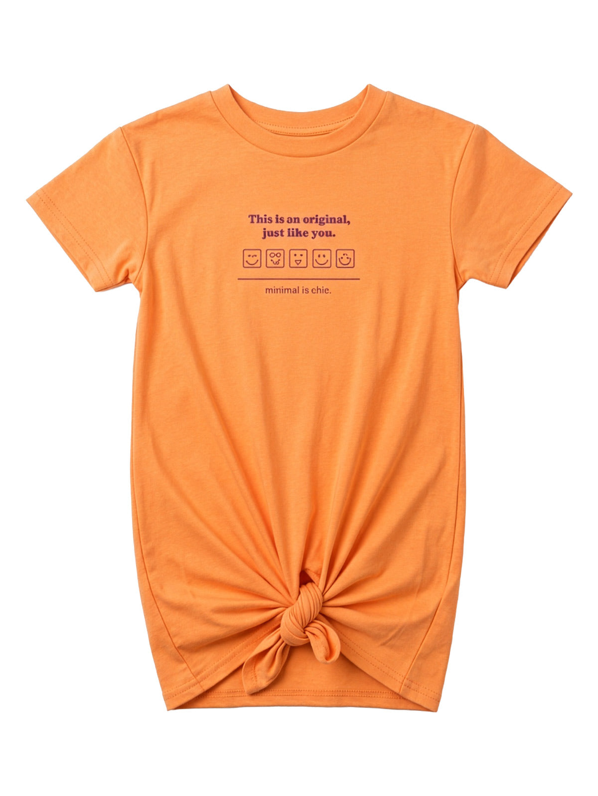 Minimo- Girls’ dress with knot-Orange MD30004