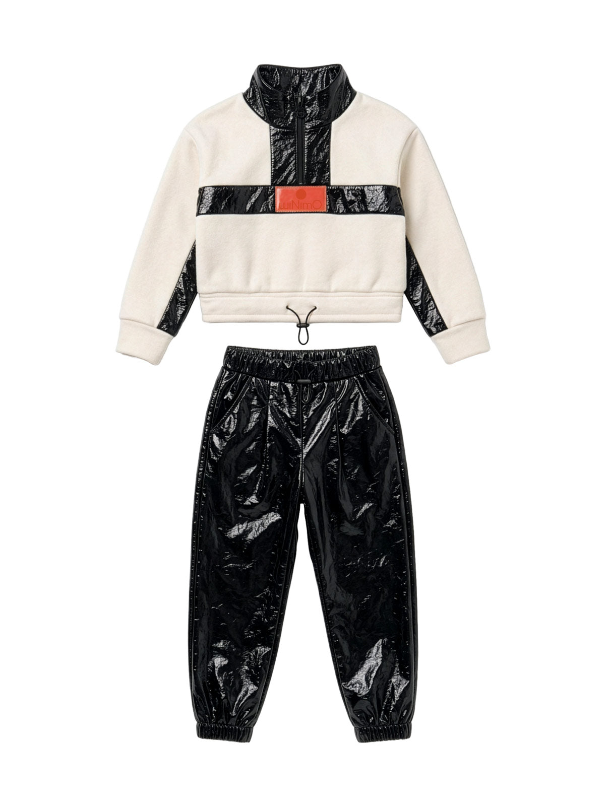 Minimo-Girl's 2pcs set sweatshirt and faux leather trousers-MG36034