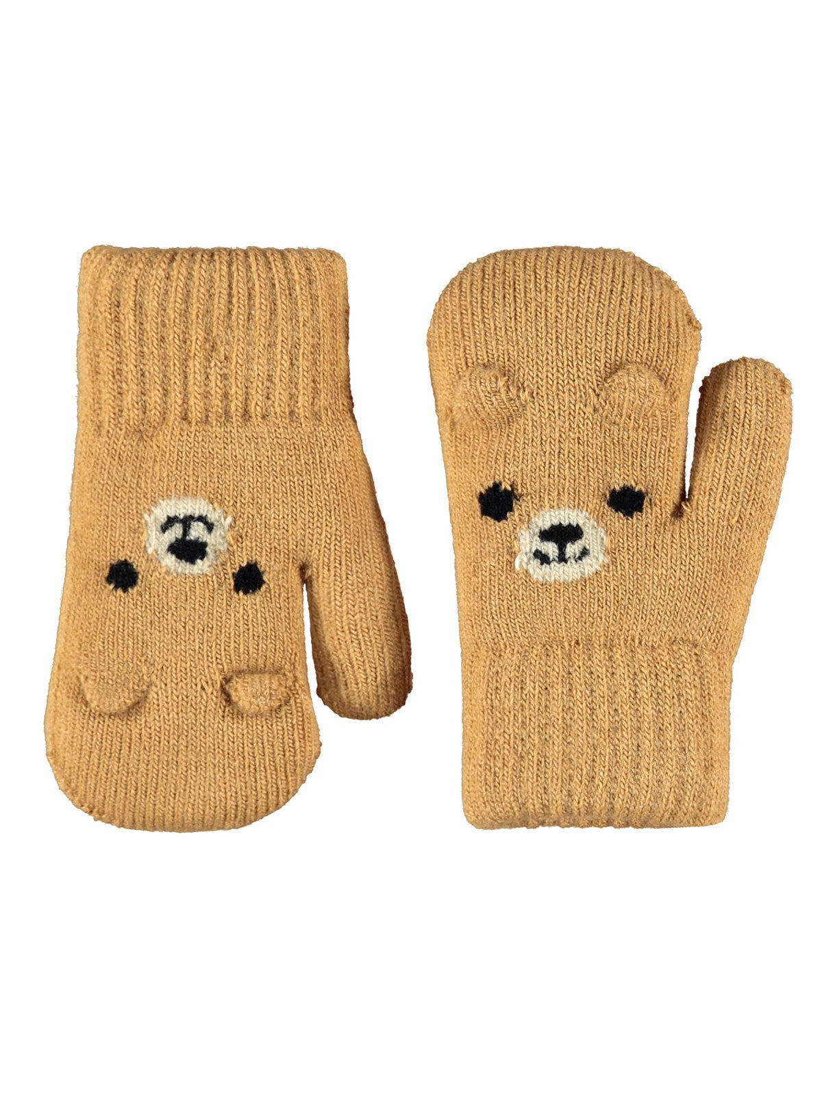Molo knitted mittens for babies-Pomeranian-Brown