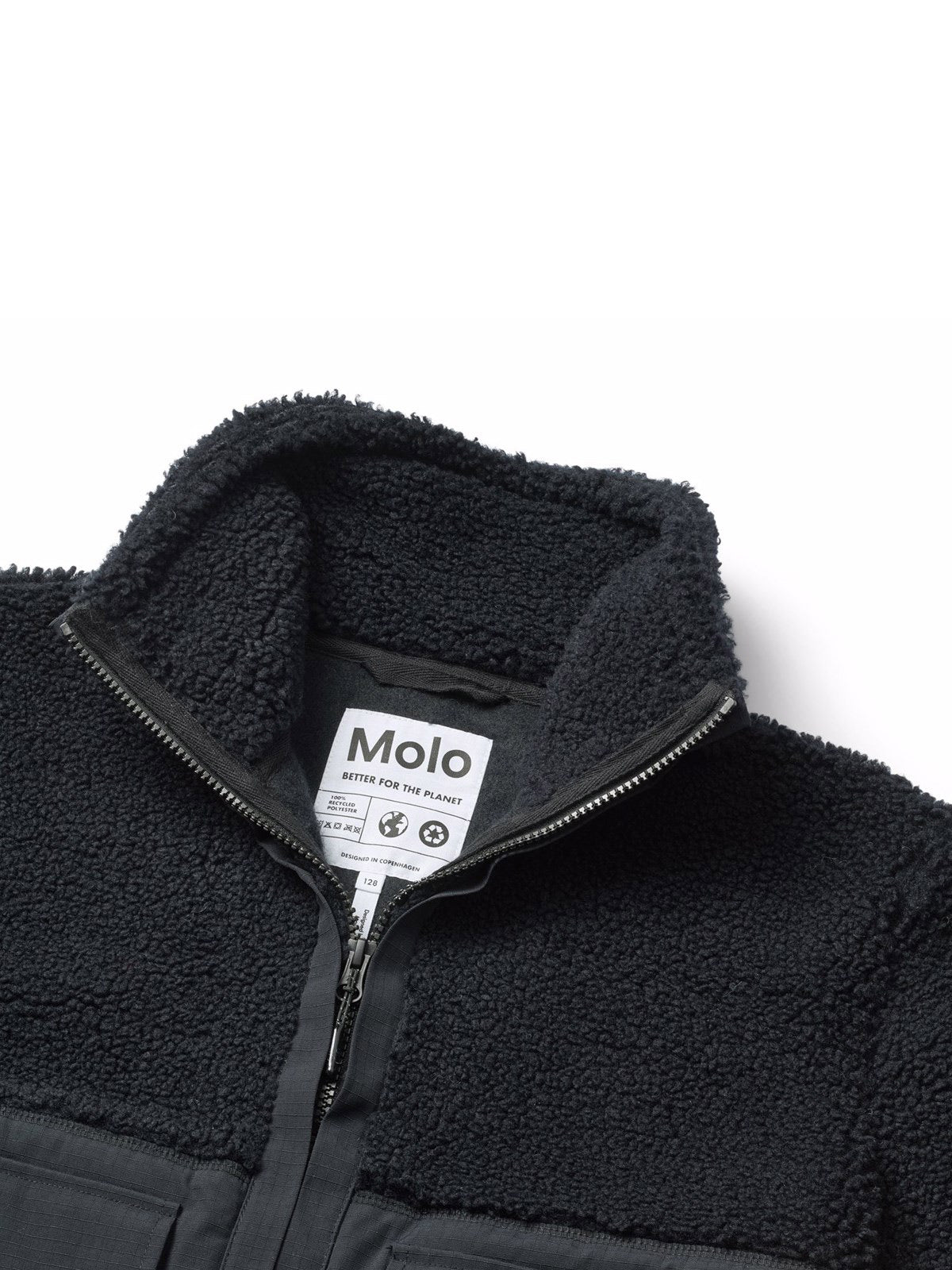 Molo Black fleece jacket for boys Utha-5W25L201