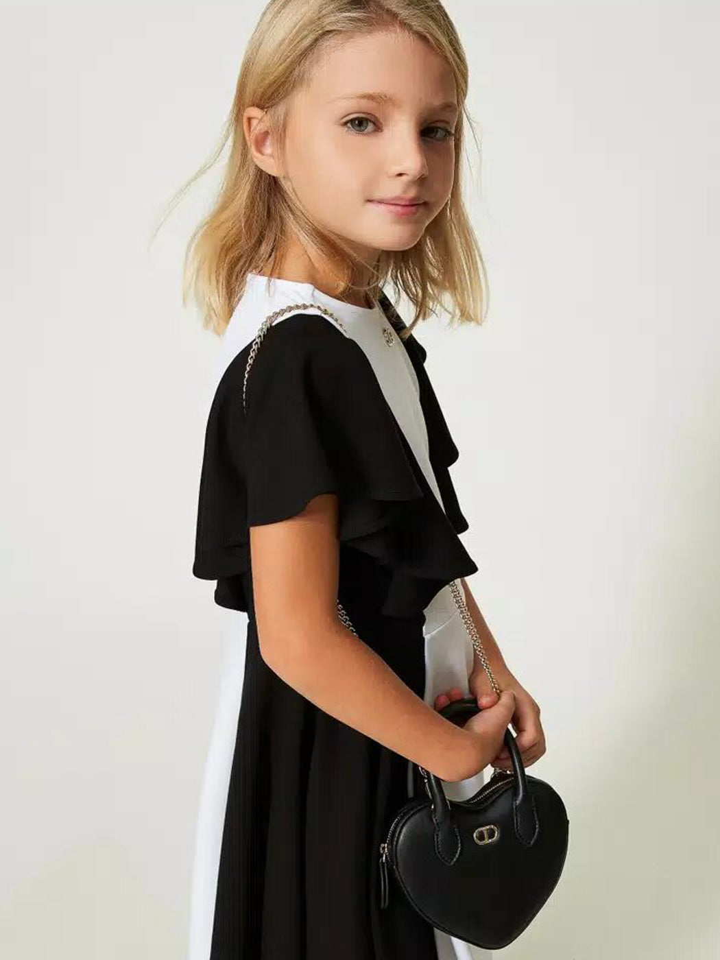 Girls shoulder bag heart-shaped-black