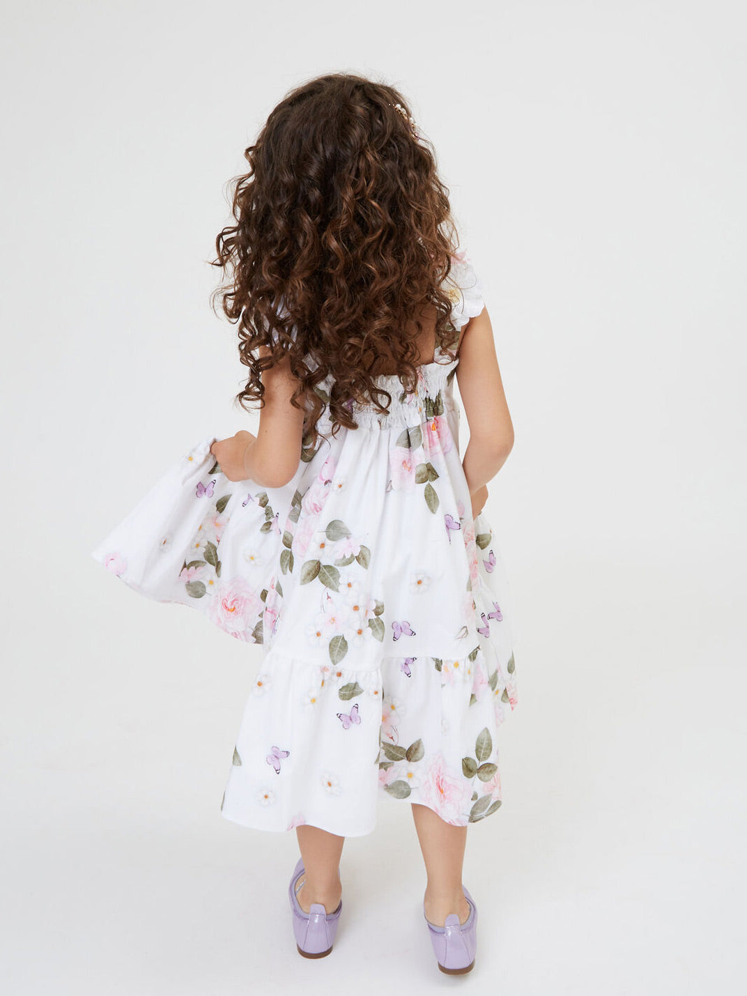 Monnalisa cotton summer dress with appliqué