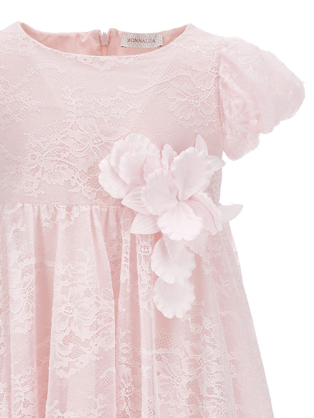 Monnalisa Δαντελένιο φλοράλ φόρεμα -71C919- Ροζ