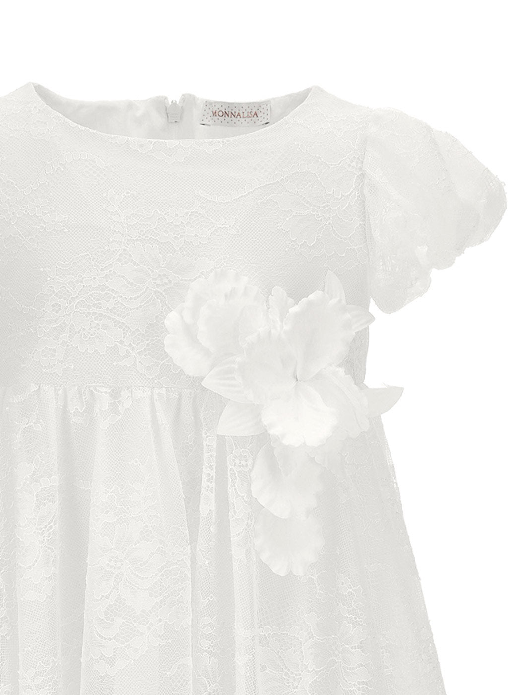 Girls floral lace dress-71C919 white