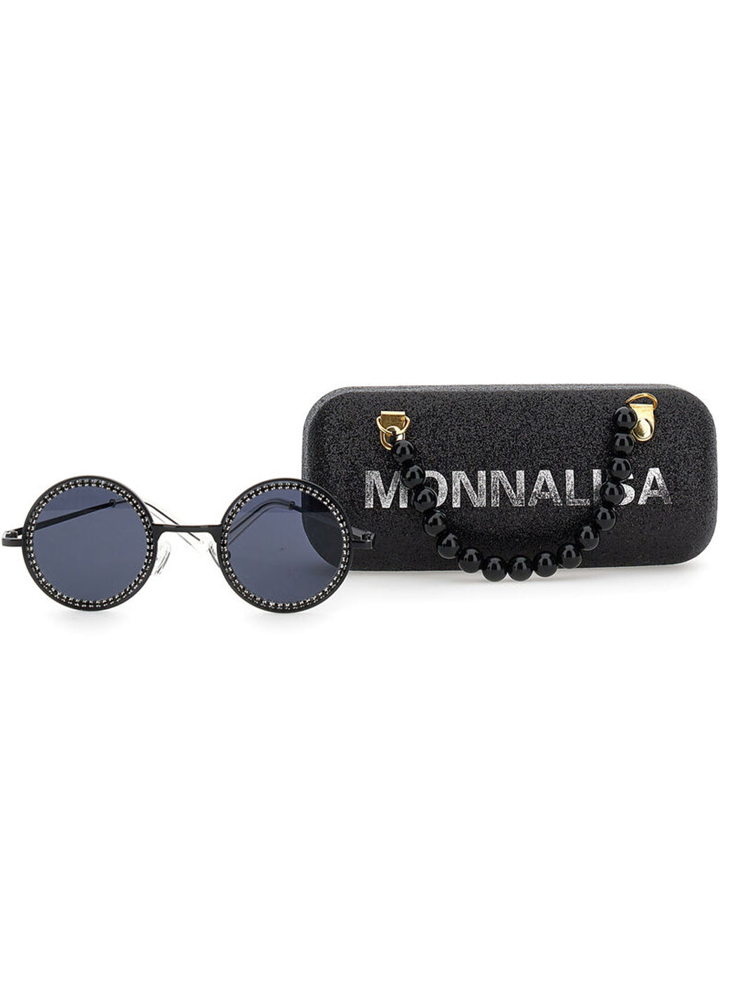 Monnalisa Γυαλιά ηλίου με στρας-17C065-Μαύρο