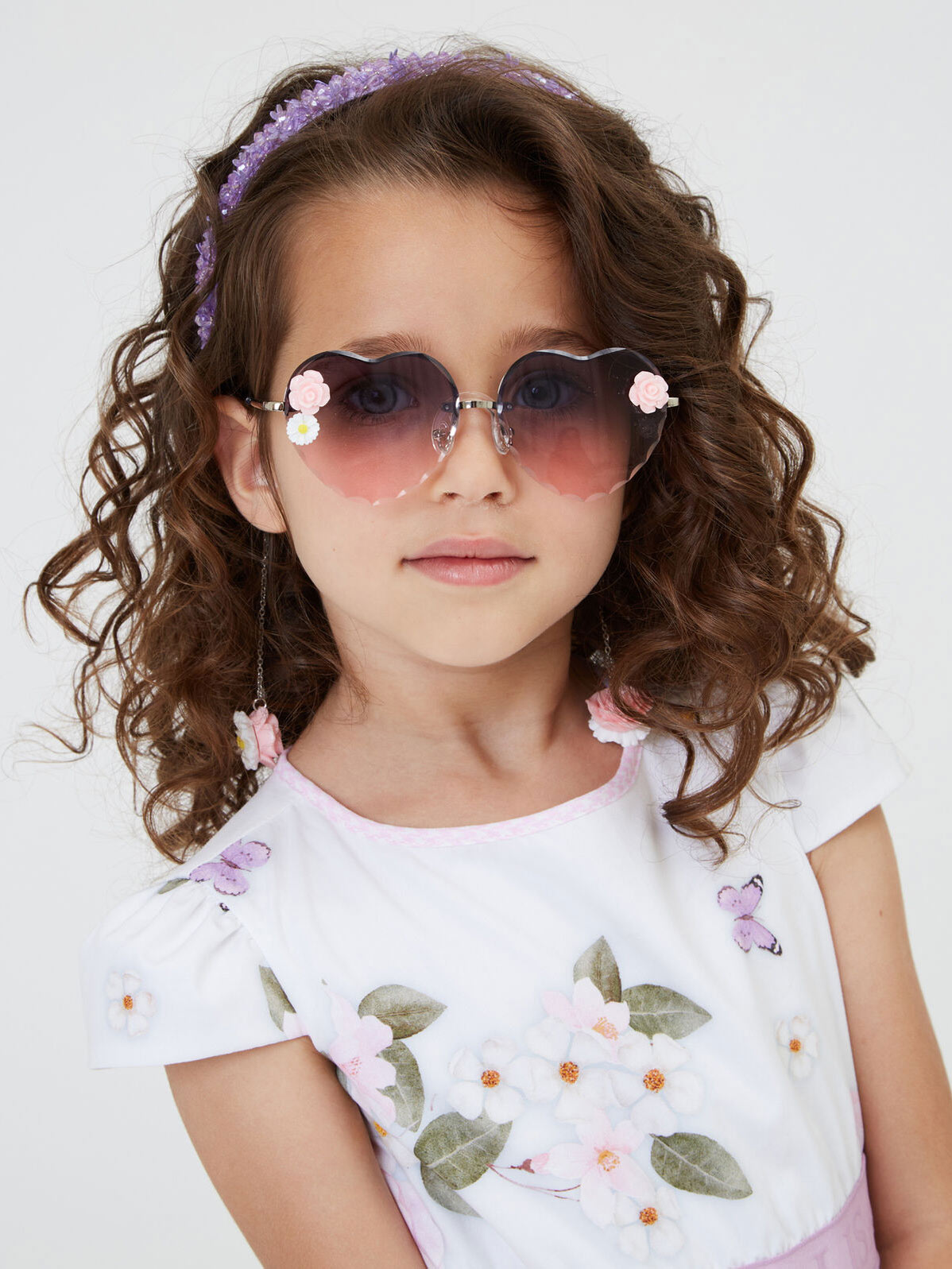 Monnalisa Παιδικά γυαλιά ηλίου με μικρά λουλούδια