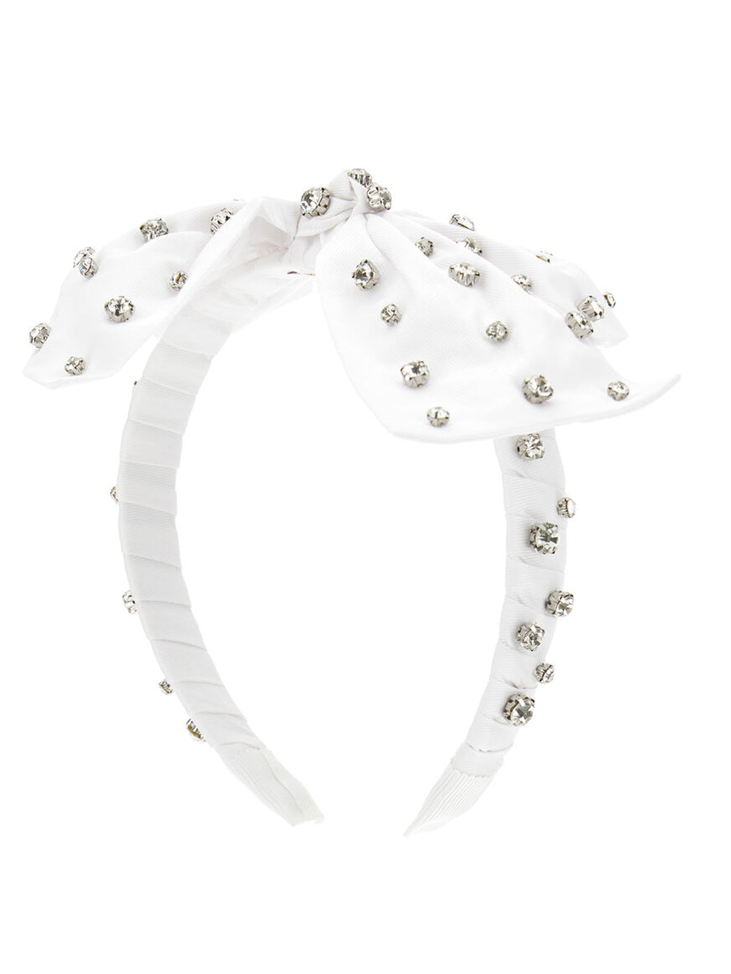 Monnalisa Satin maxi bow headband 17C003-White