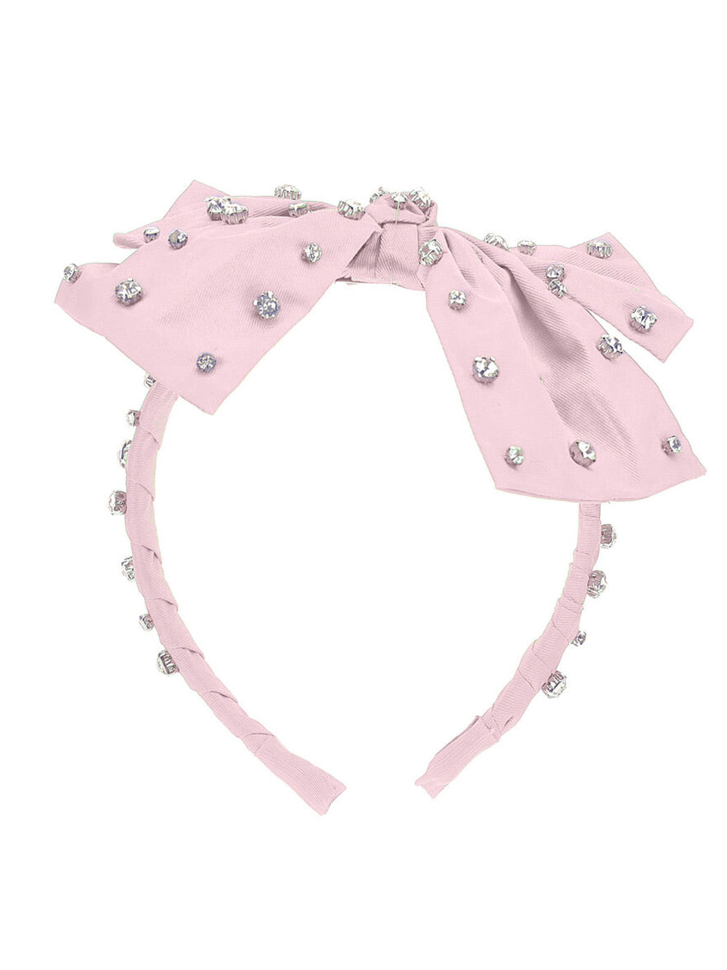 Monnalisa Satin maxi bow headband 17C003-Pink