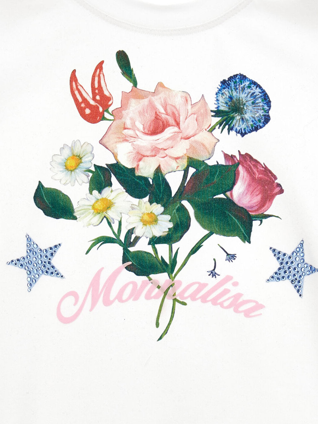 Monnalisa Βαμβακερό μπλουζάκι με τύπωμα για κορίτσι-19C605