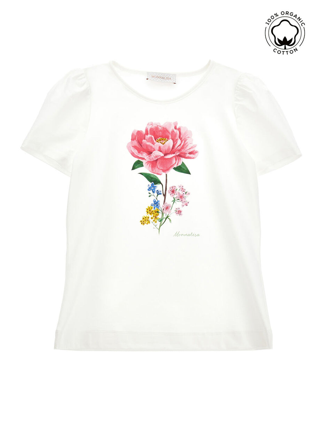 Girl cotton T-shirt with  rhinestone-71C602