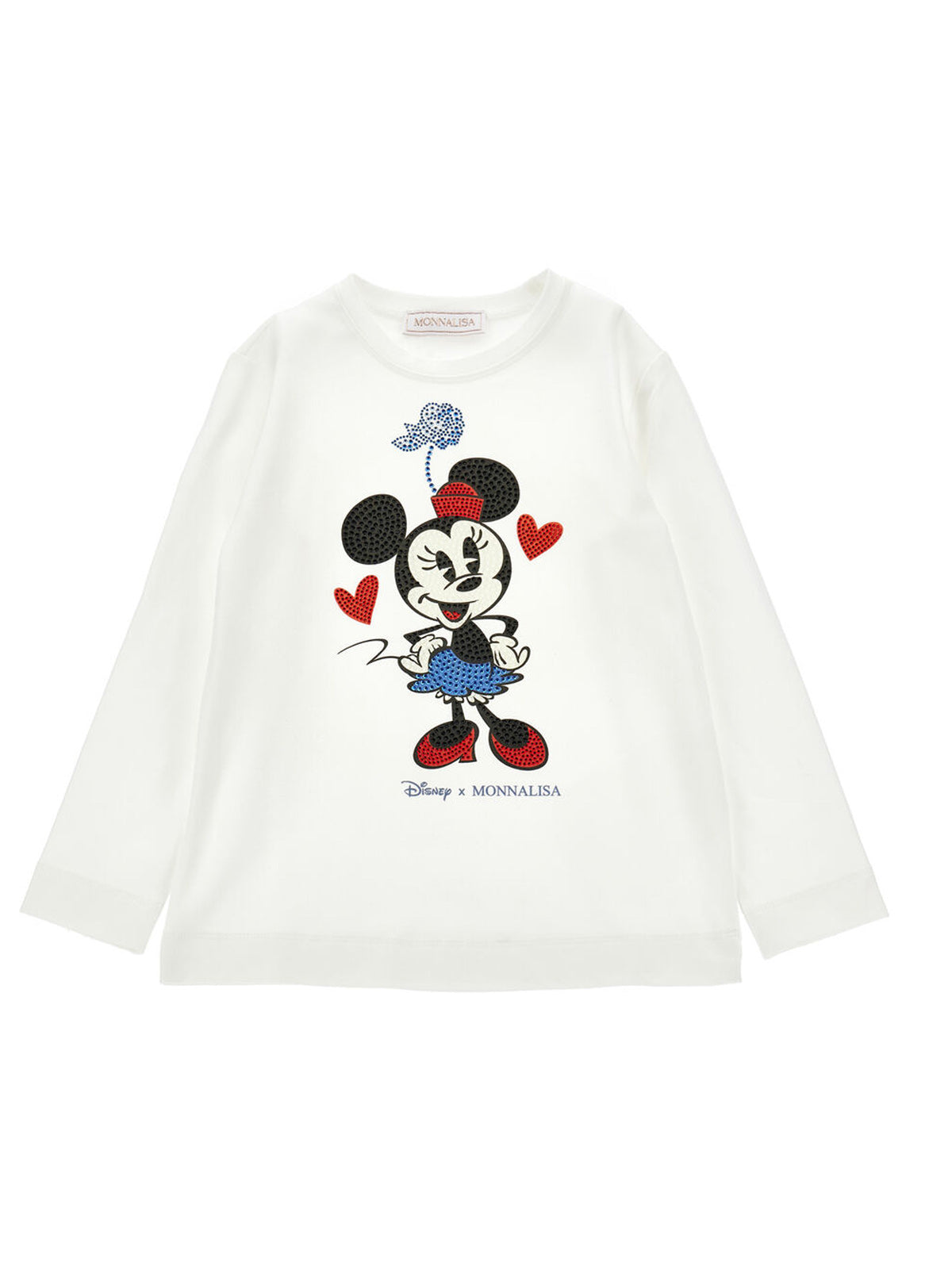 Monnalisa-Girl's Minnie T-Shirt with rhinestones
