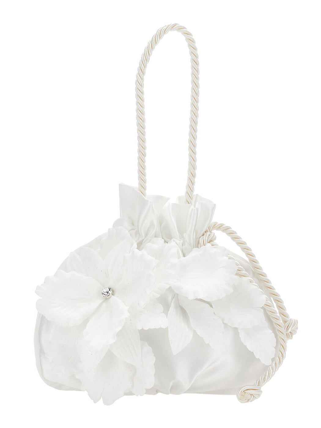 Monnalisa Satin handbag-Pouch-white