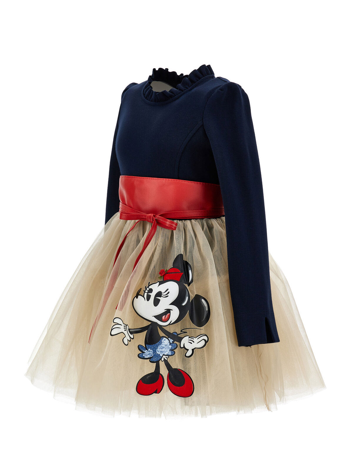 Monnalisa Girl's Minnie tulle dress with bow