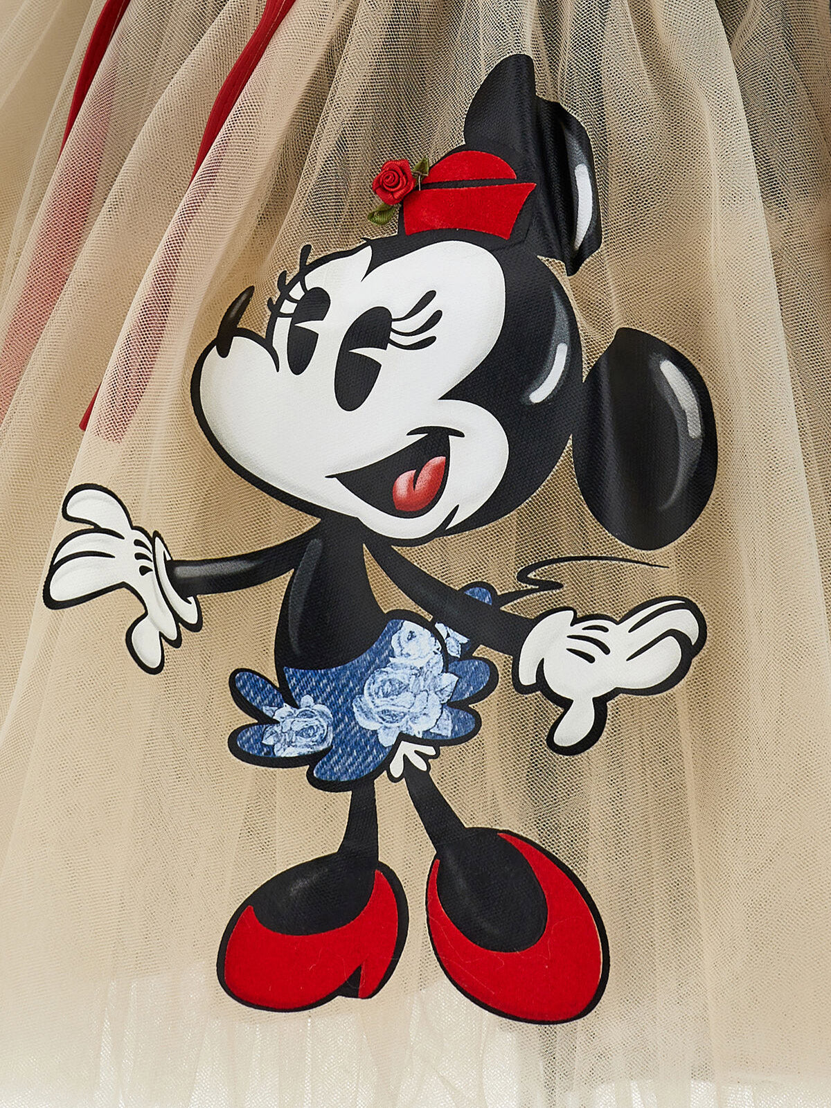 Monnalisa Girl's Minnie tulle dress with bow