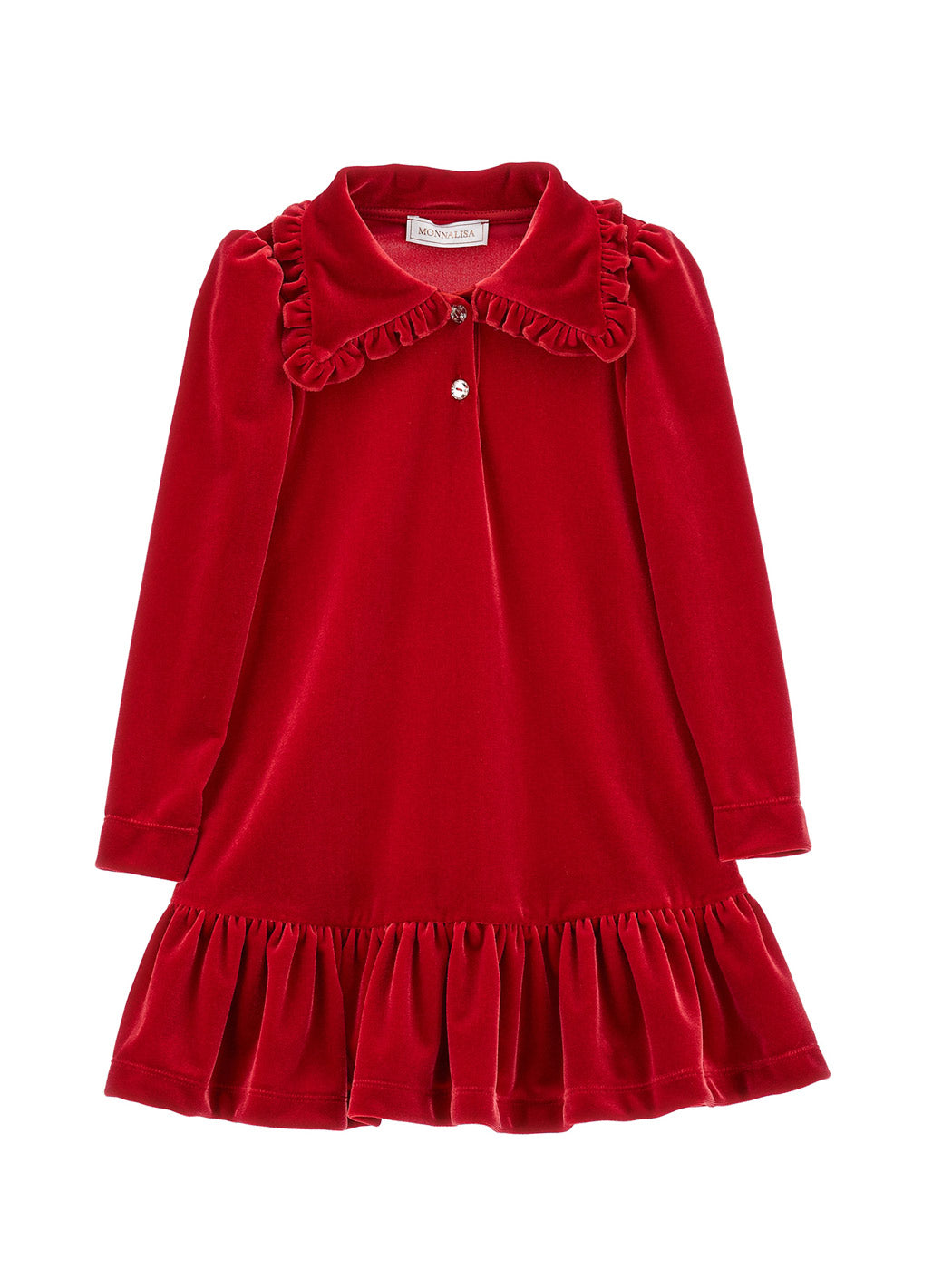 MONNALISA Κόκκινο Φόρεμα σενίλ για κορίτσι