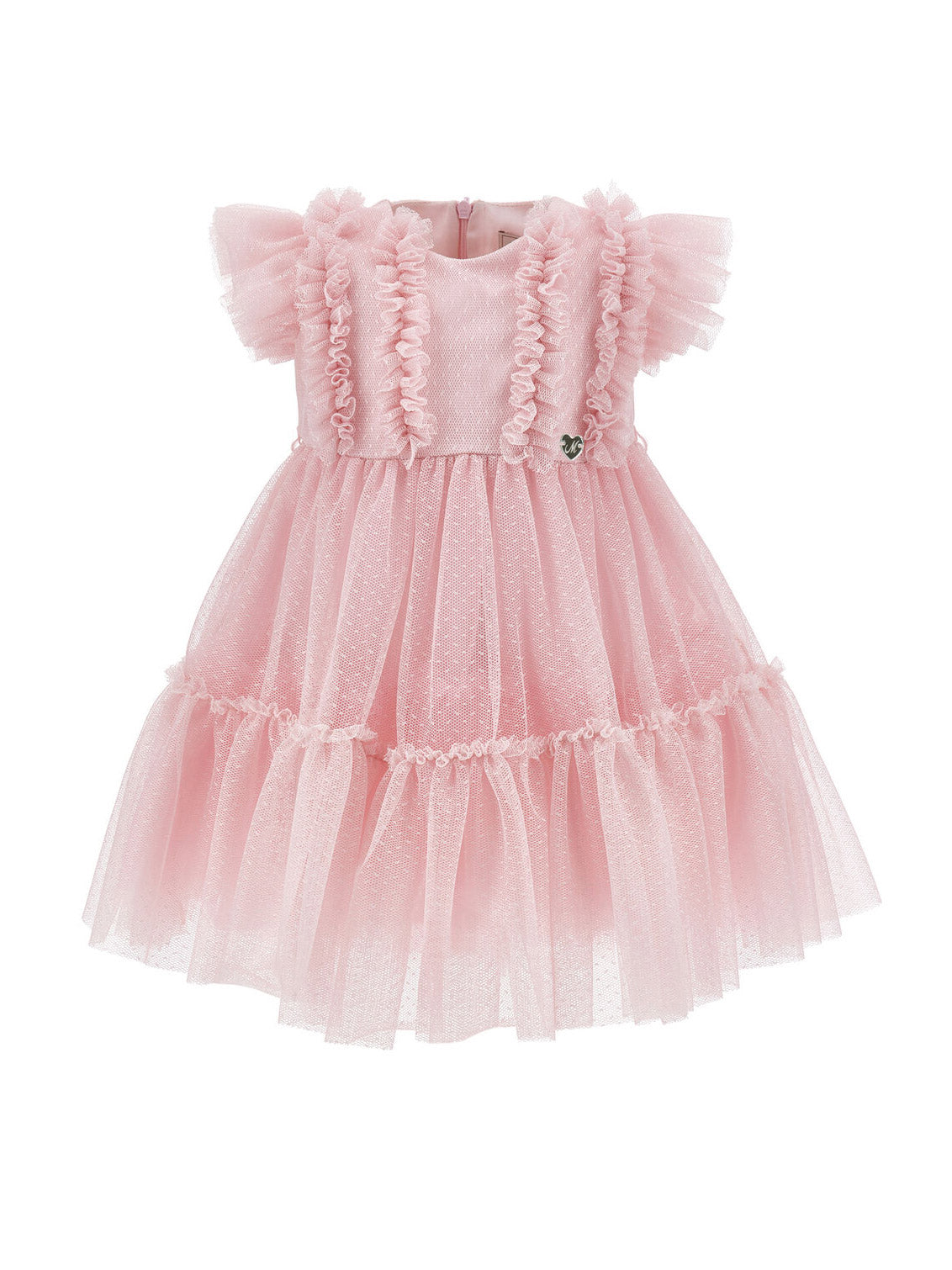 Monnalisa-Ruffled Tulle Dress for baby girls-31F909