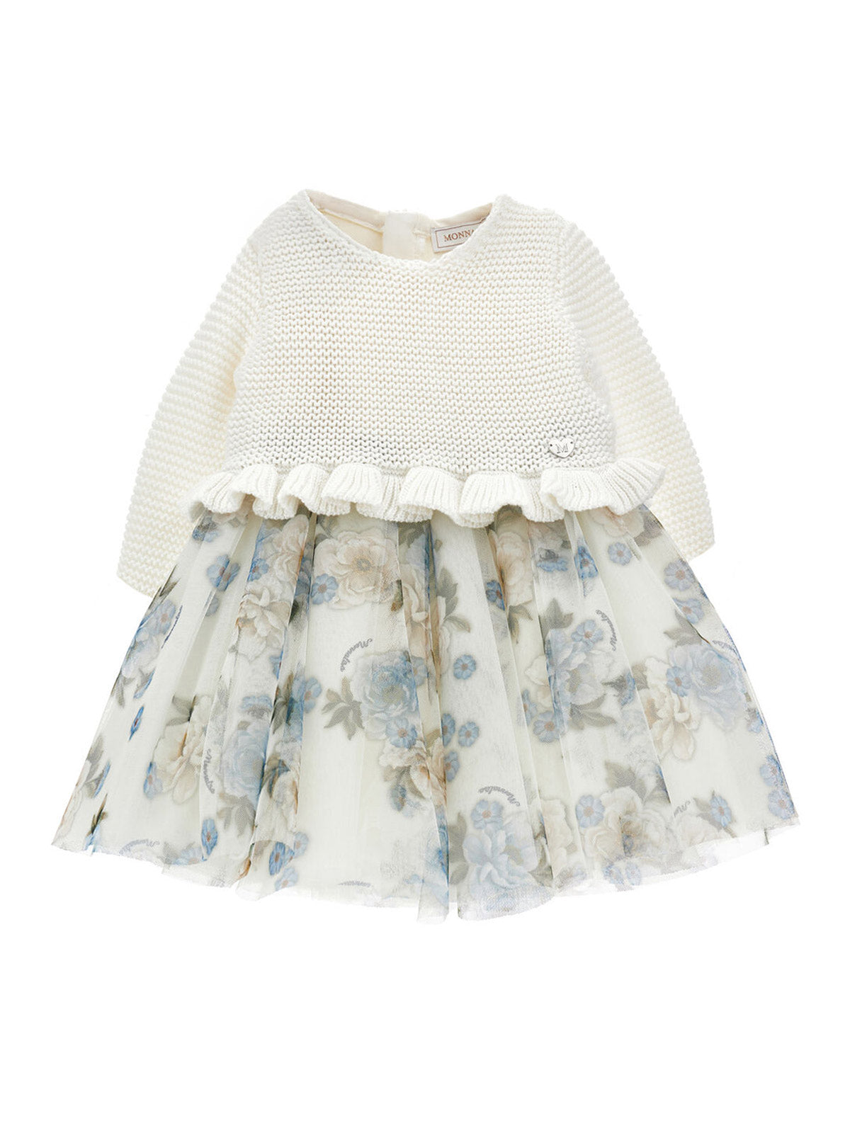 Monnalisa knitted dress with floral design for babies