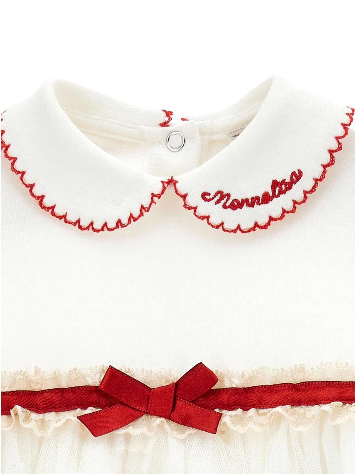 Monnalisa-Newborn dress-bodysuit with tulle roses