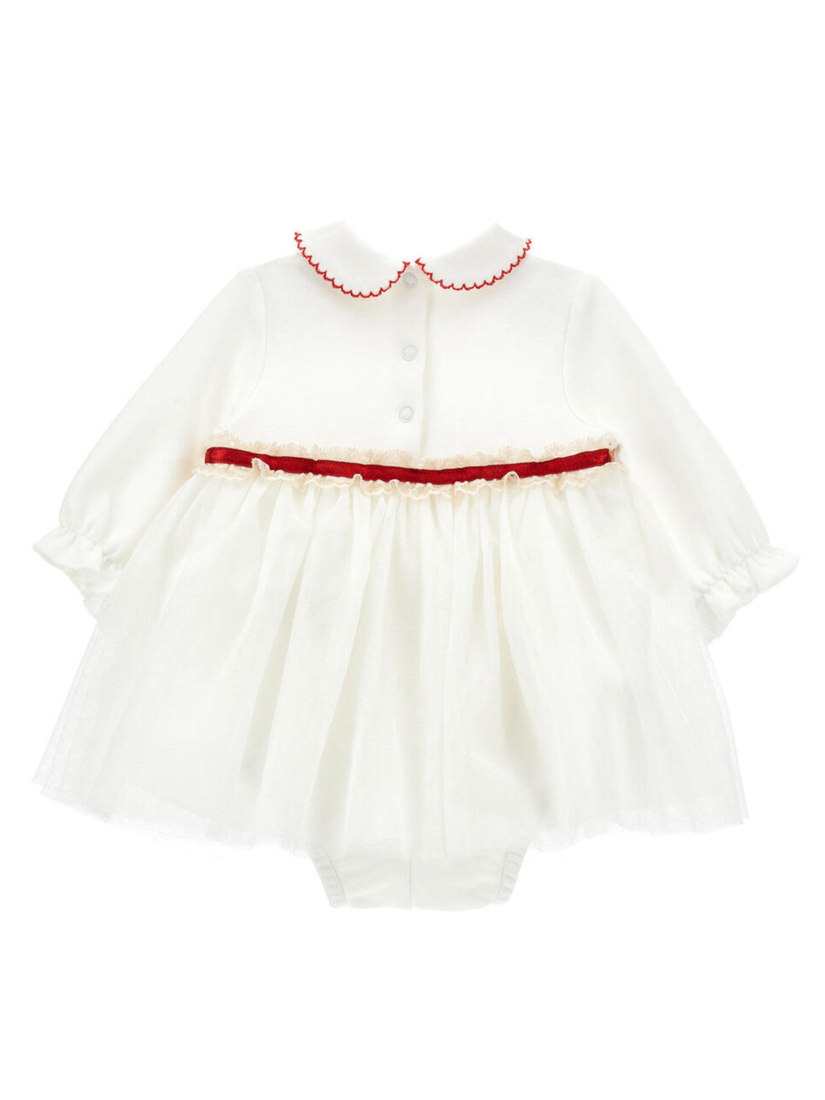 Monnalisa-Newborn dress-bodysuit with tulle roses
