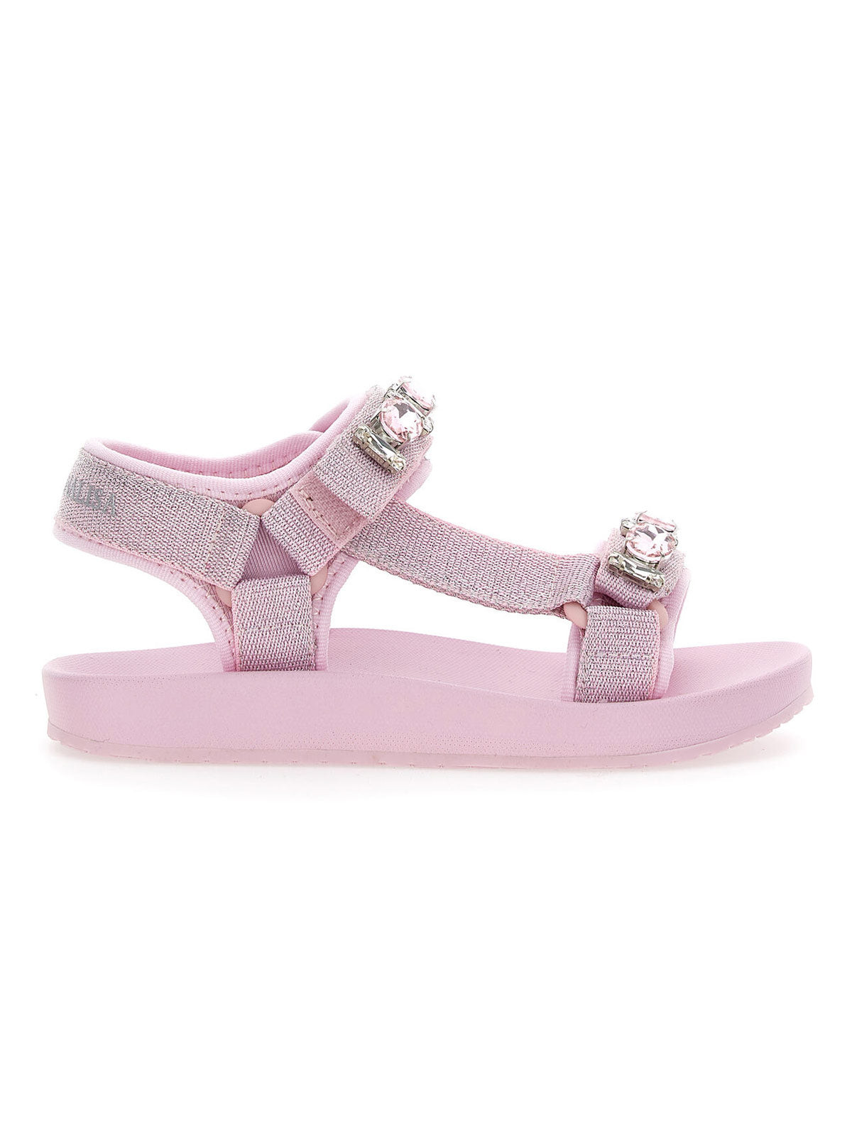 Monnalisa Hi-tech sandals with glam details-Pink