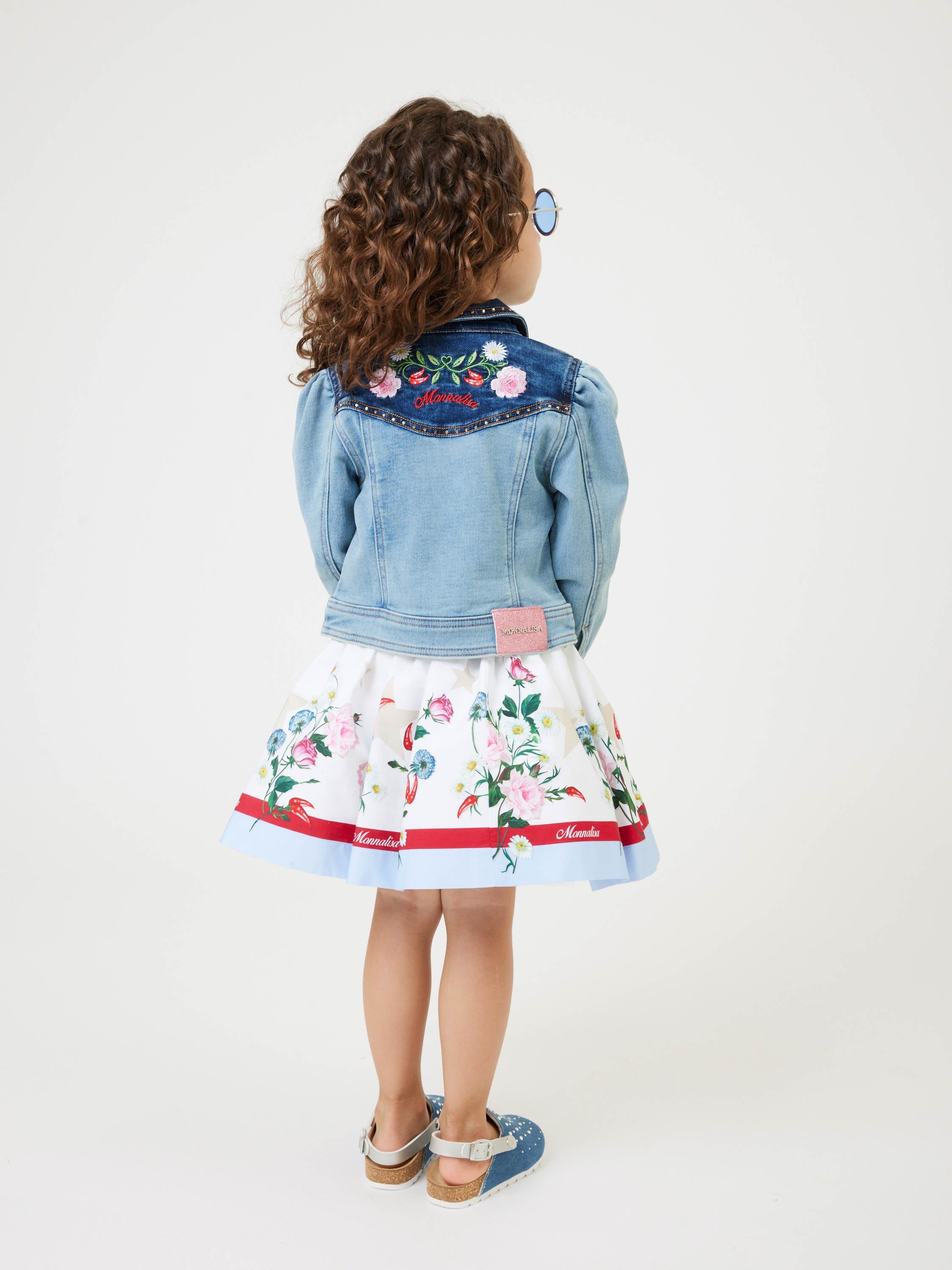 Girl's Floral print poplin skirt