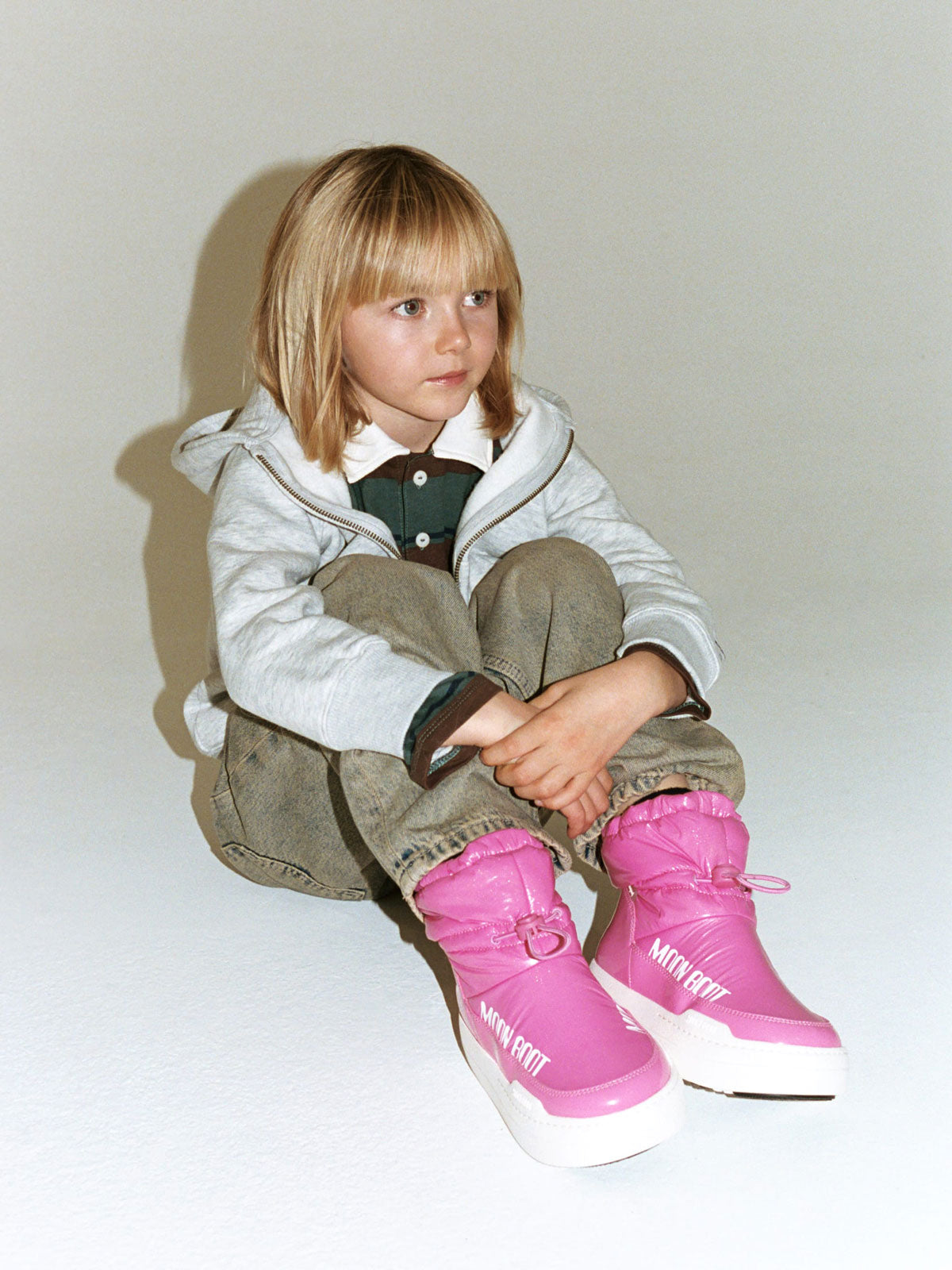 Moon Boot - Junior park tube pink glitter mid boots