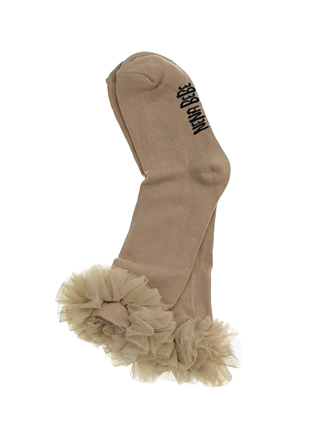 NENA BEBE knee-high sock with tulle ruffle-22N10 Beige