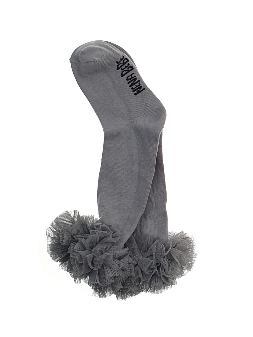 NENA BEBE knee-high sock with tulle ruffle-22N10 Grey