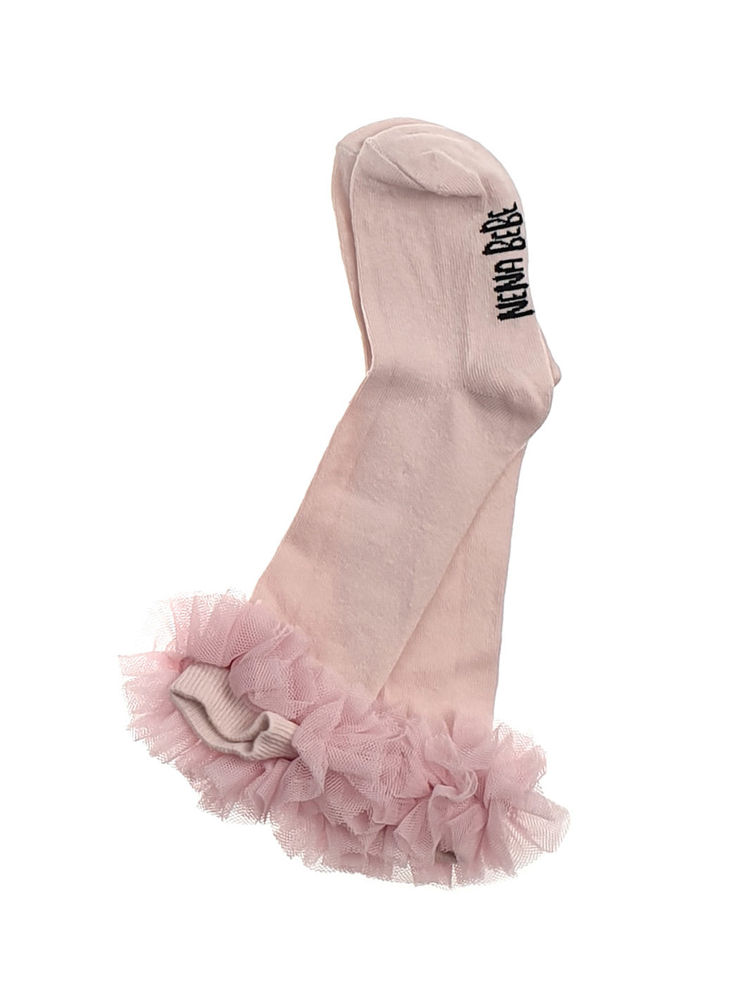 NENA BEBE knee-high sock with tulle ruffle-22N10 pink