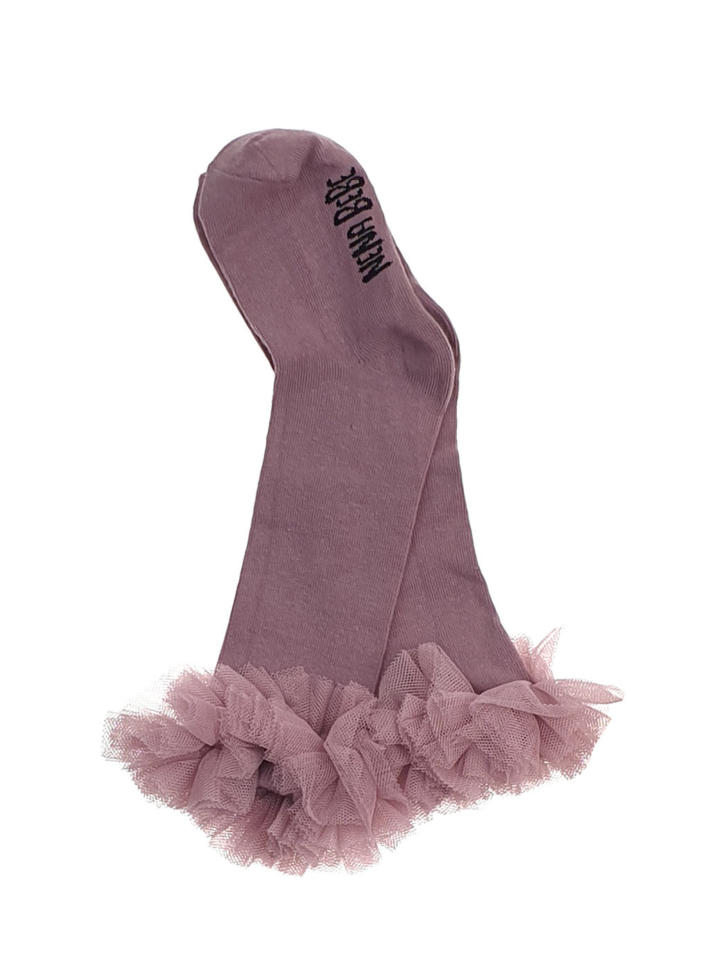 NENA BEBE knee-high sock with tulle ruffle-22N10 purple
