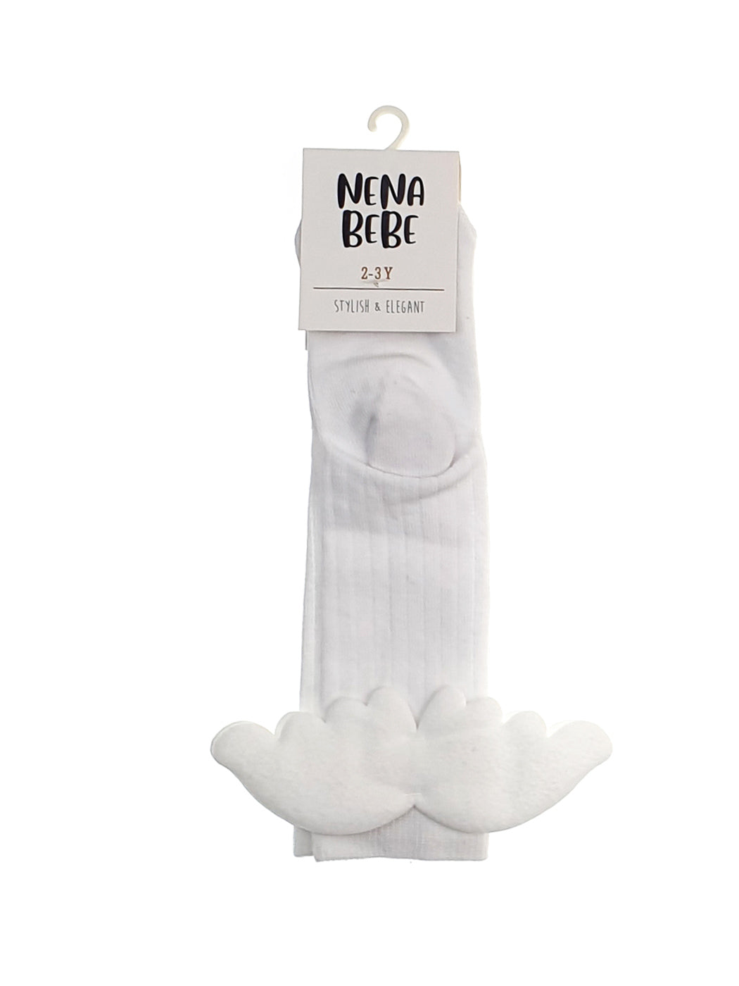 NENA BEBE Girl's Knee-high socks with wings-5008 white