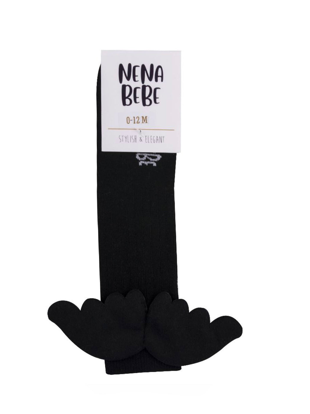 NENA BEBE Knee-high socks with wings-B5008 black