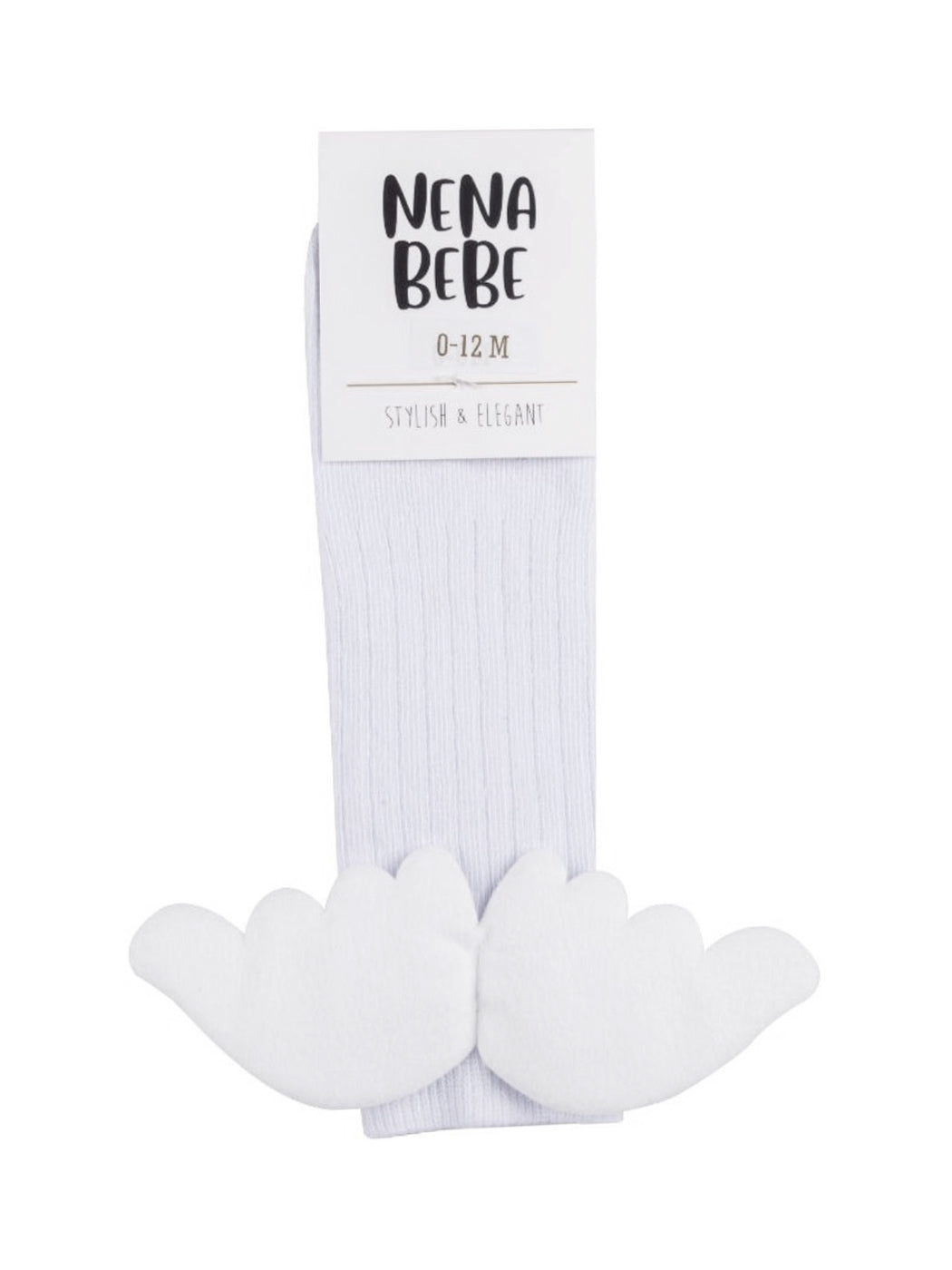 NENA BEBE Knee-high socks with wings-B5008 white