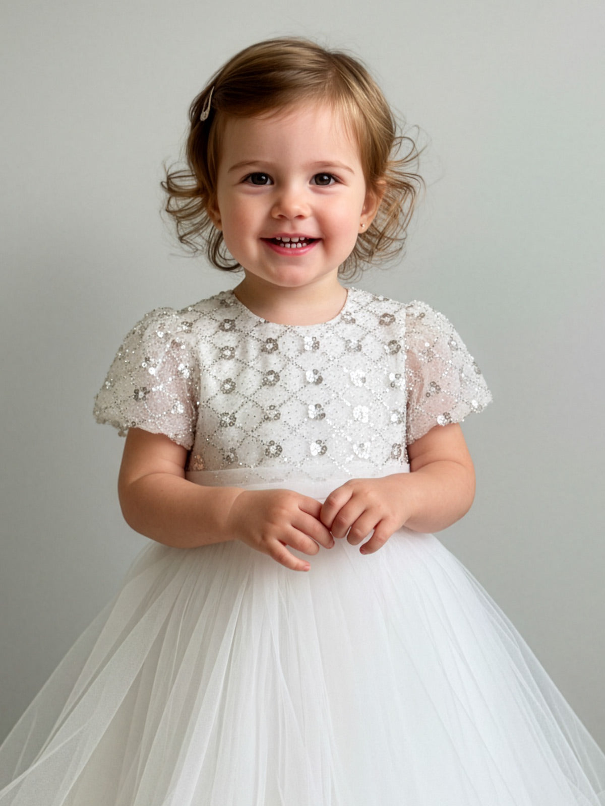 Girl's Tulle dress with sequin-ROSINELLA