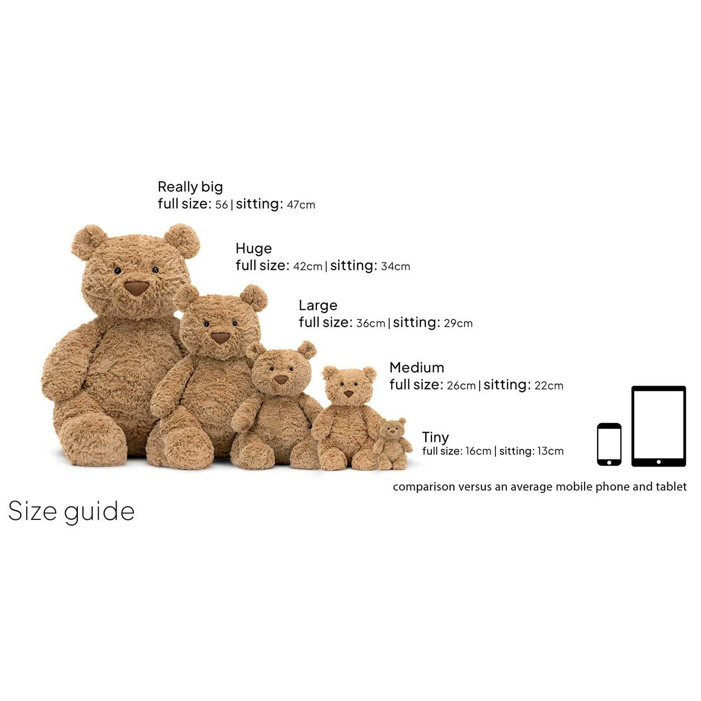 Jellycat soft toy Bartholomew Bear-REALLY BIG 56cm-BARRB1BR