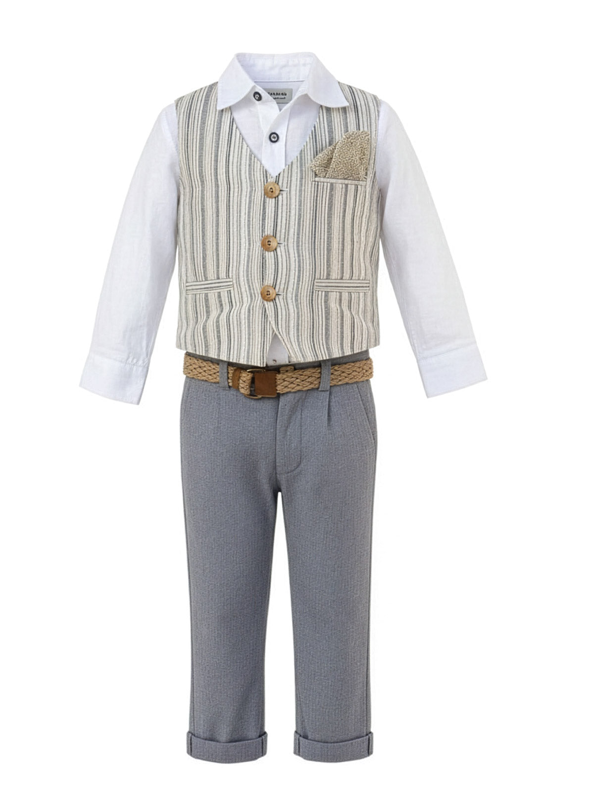 Baptism set 6pcs for boy beige-STARFISH beige