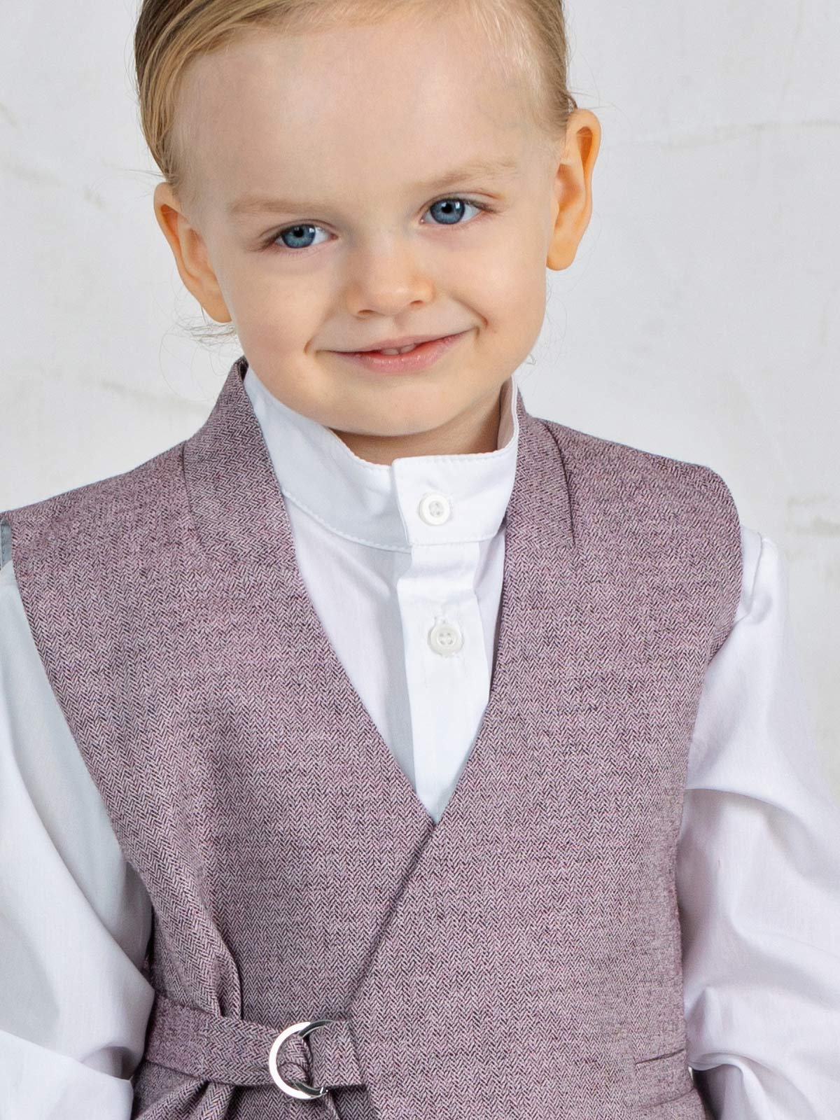 Checkered cotton suit for boys Set of 5 pieces - BERT