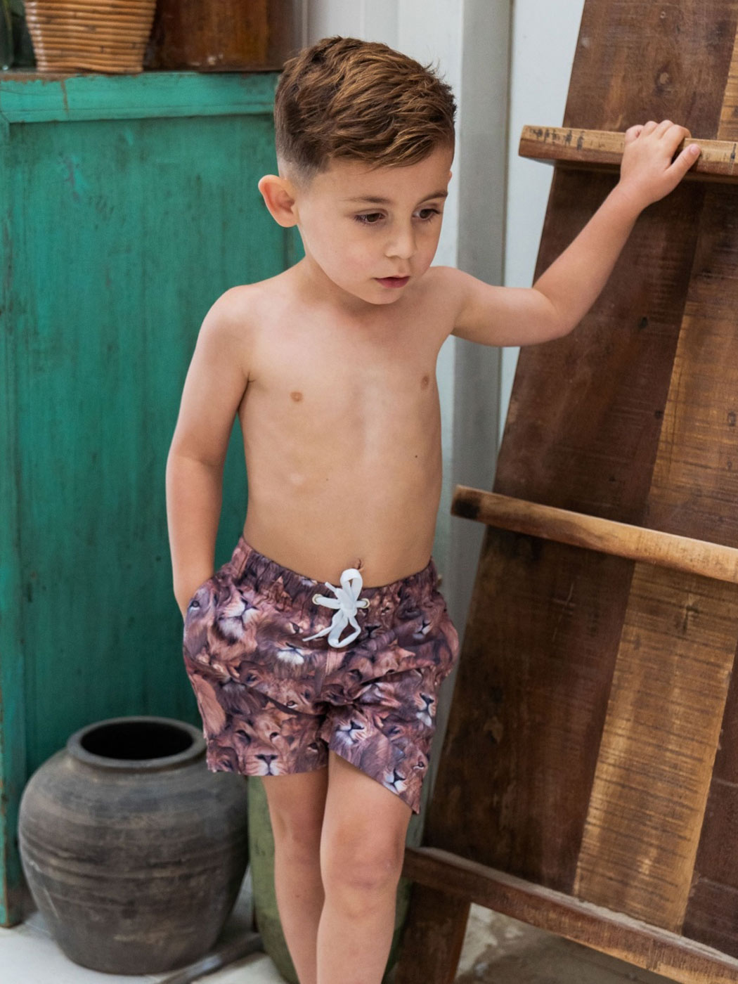 Boy's swimming shorts with print - T46856-37 Multicolor