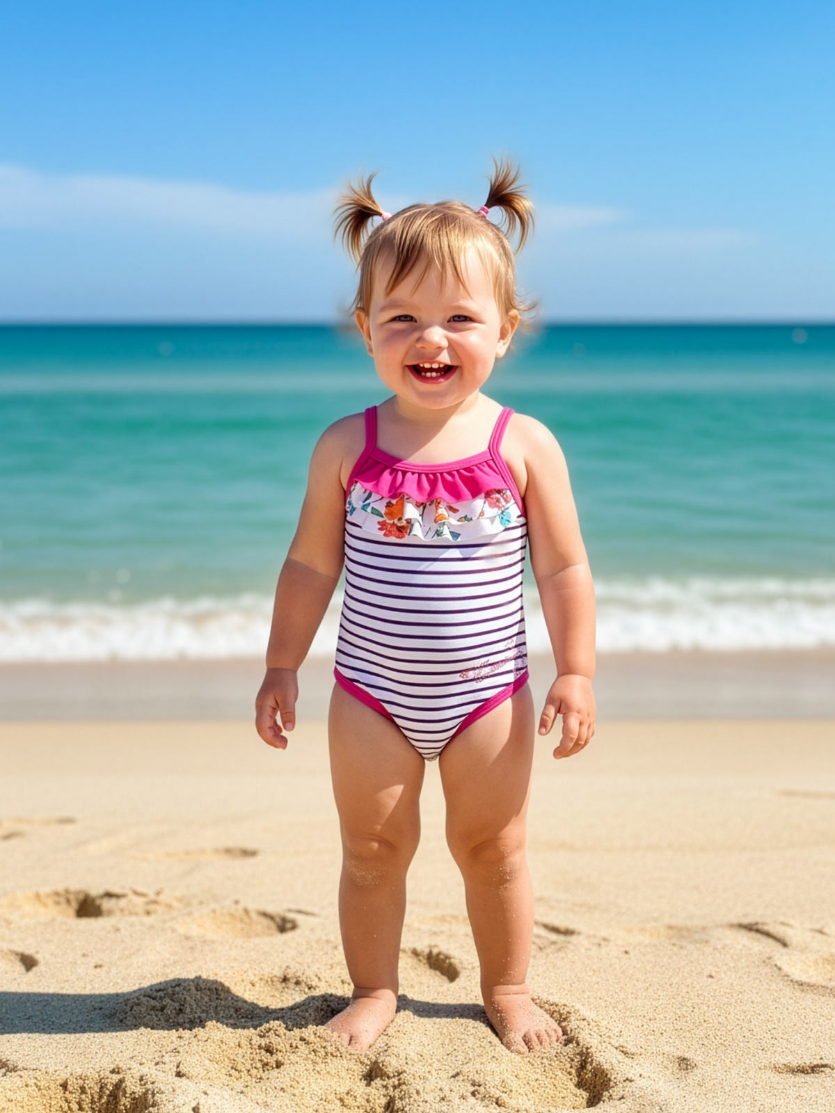 Catimini- Baby girl stretch one-piece swimsuit-C138013