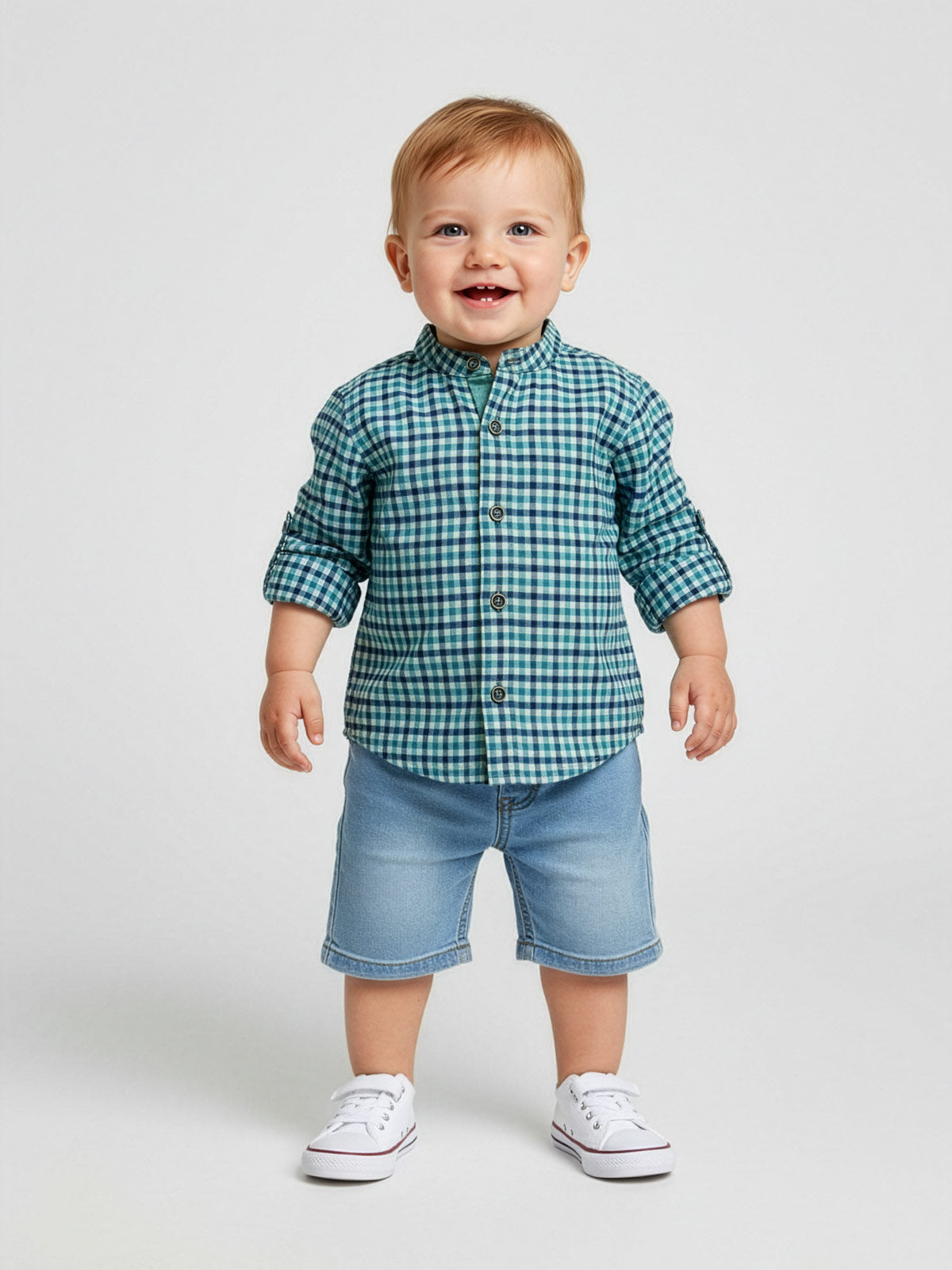 Cotton Baby plaid shirt-TOMMY