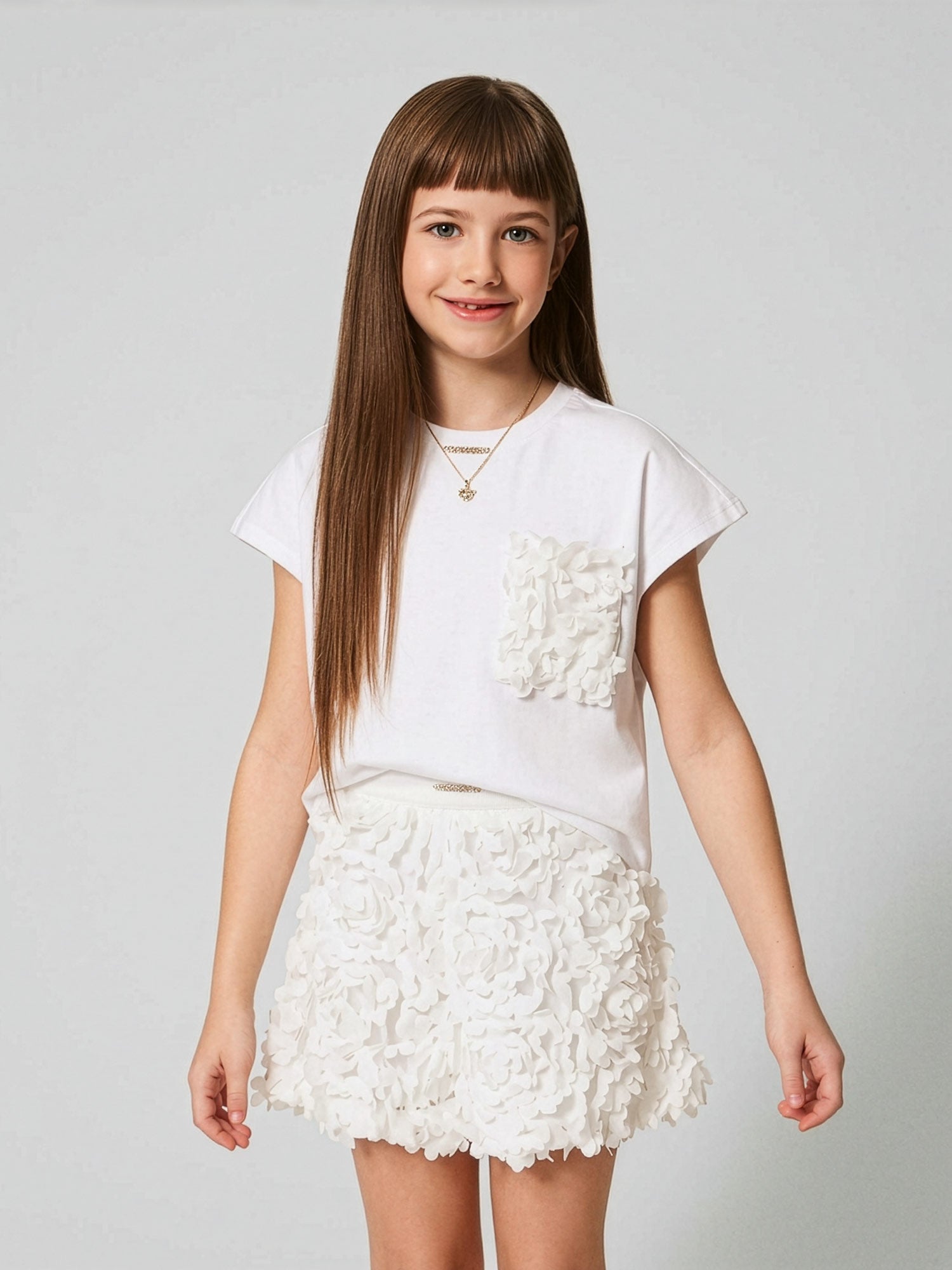 Twinset - Girls' T-shirt with roses