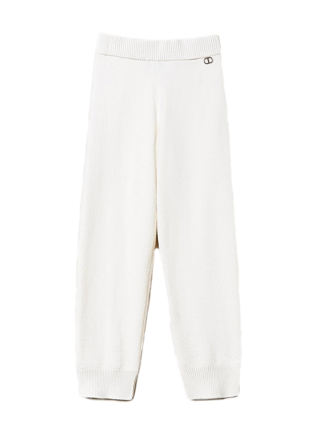 TWINSET Girl's knitted track pants with logo - 232GJ3741 White