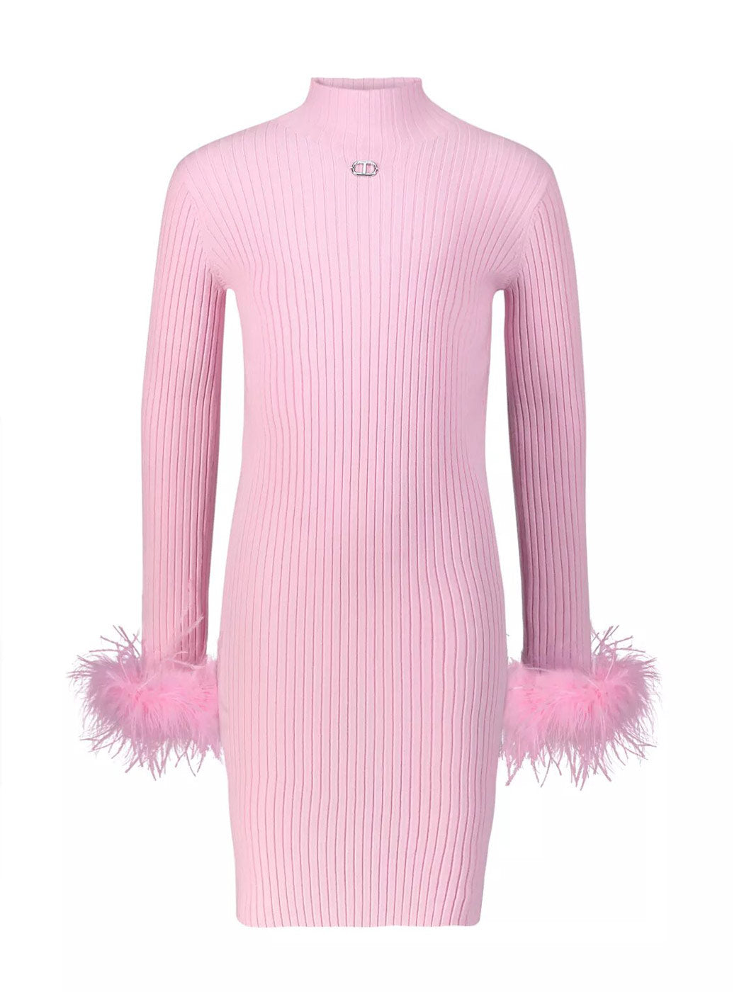 TWINSET Girl's Short dress with feathers - 232GJ390A Pink