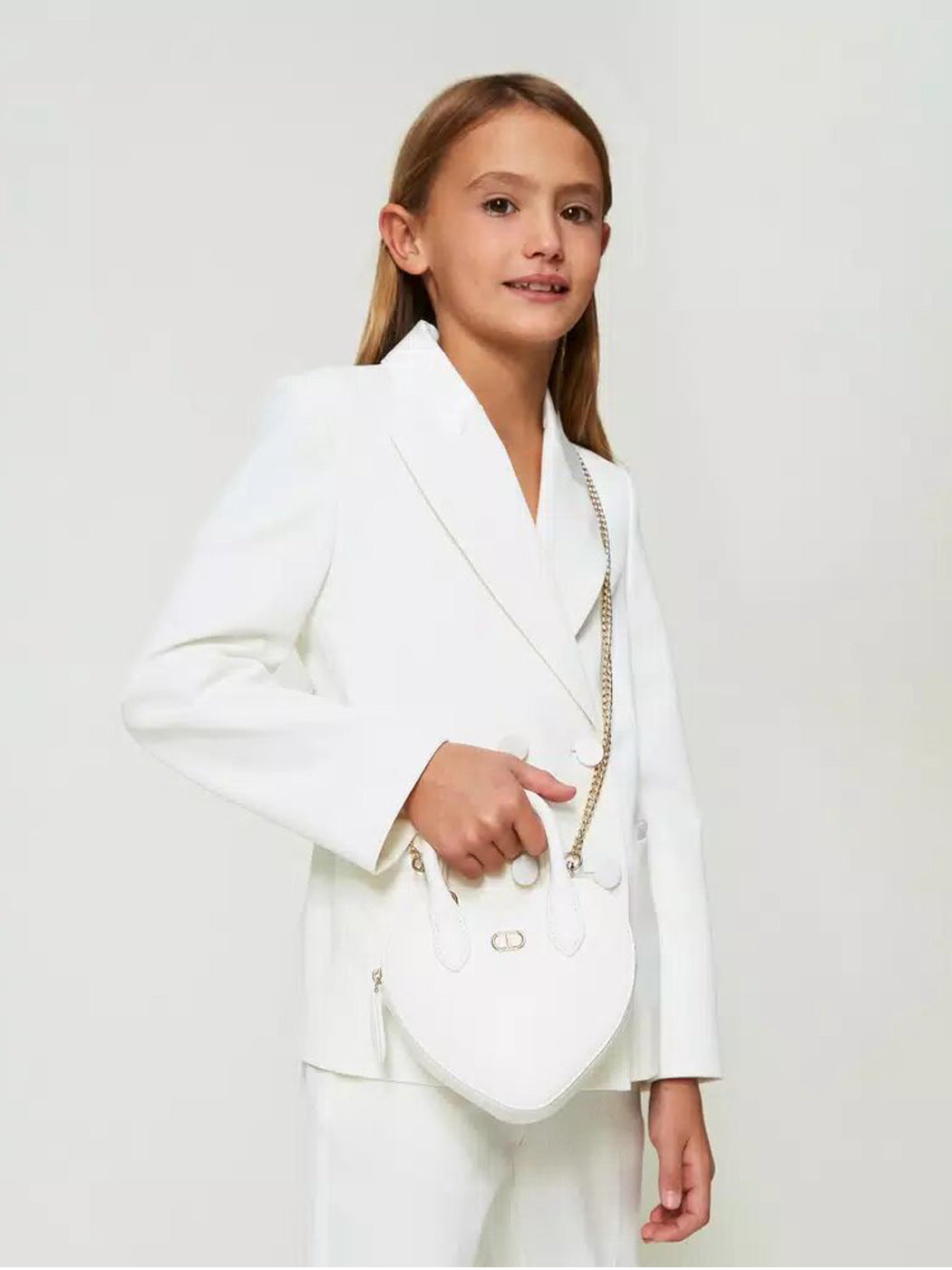 Τσάντα ώμου για κορίτσια σε σχήμα καρδιάς-white