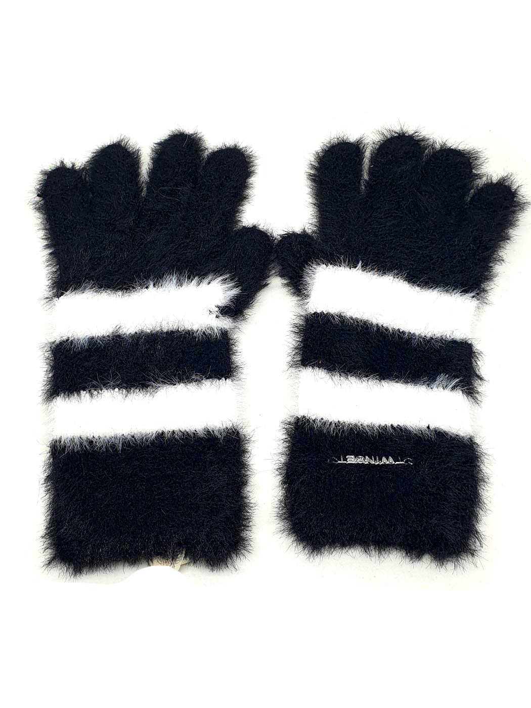 TWINSET Girl's Striped gloves - 232GJ4387 Black
