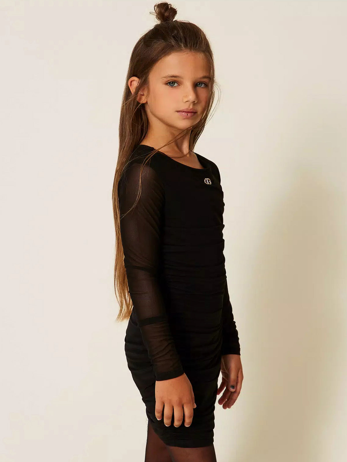 Twinset - Κοντό εφαρμοστό φόρεμα από τούλι για κορίτσια