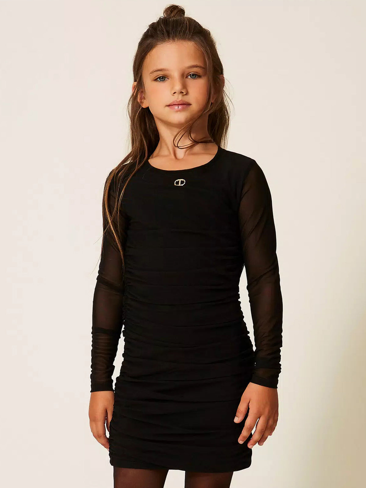 Twinset - Κοντό εφαρμοστό φόρεμα από τούλι για κορίτσια