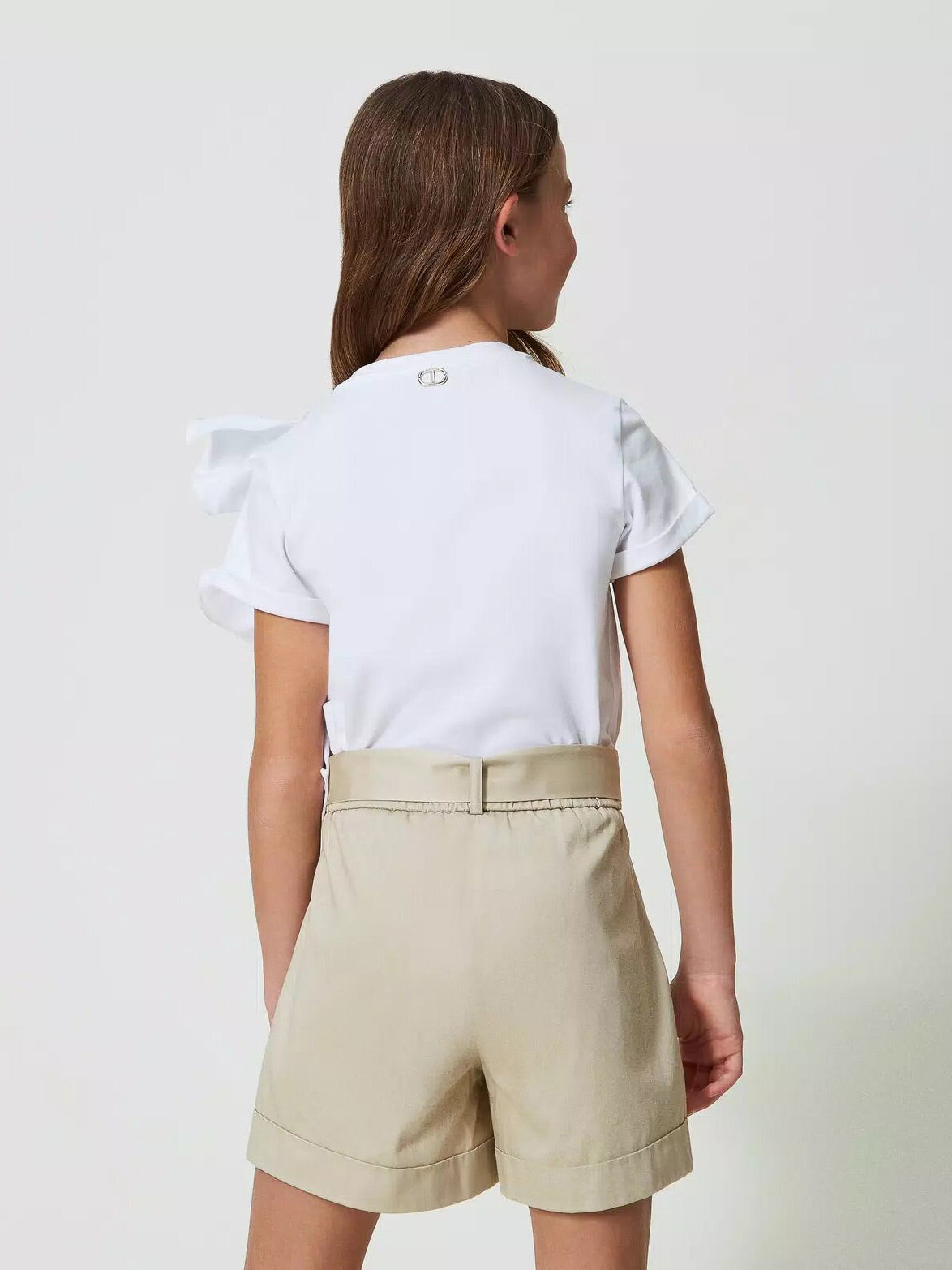 Twinset girls' cotton t-shirt with ruffles